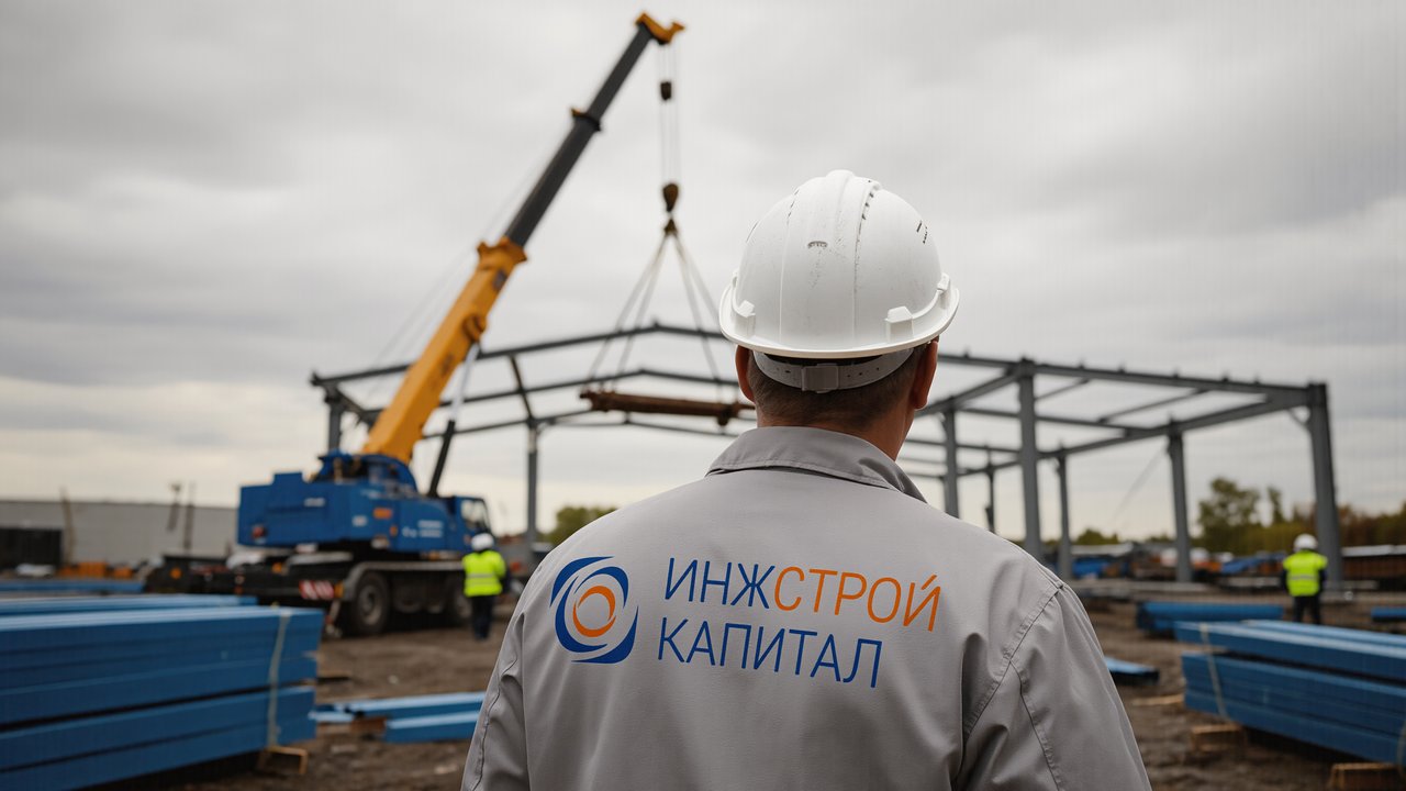 Монтаж металлоконструкций башенным краном