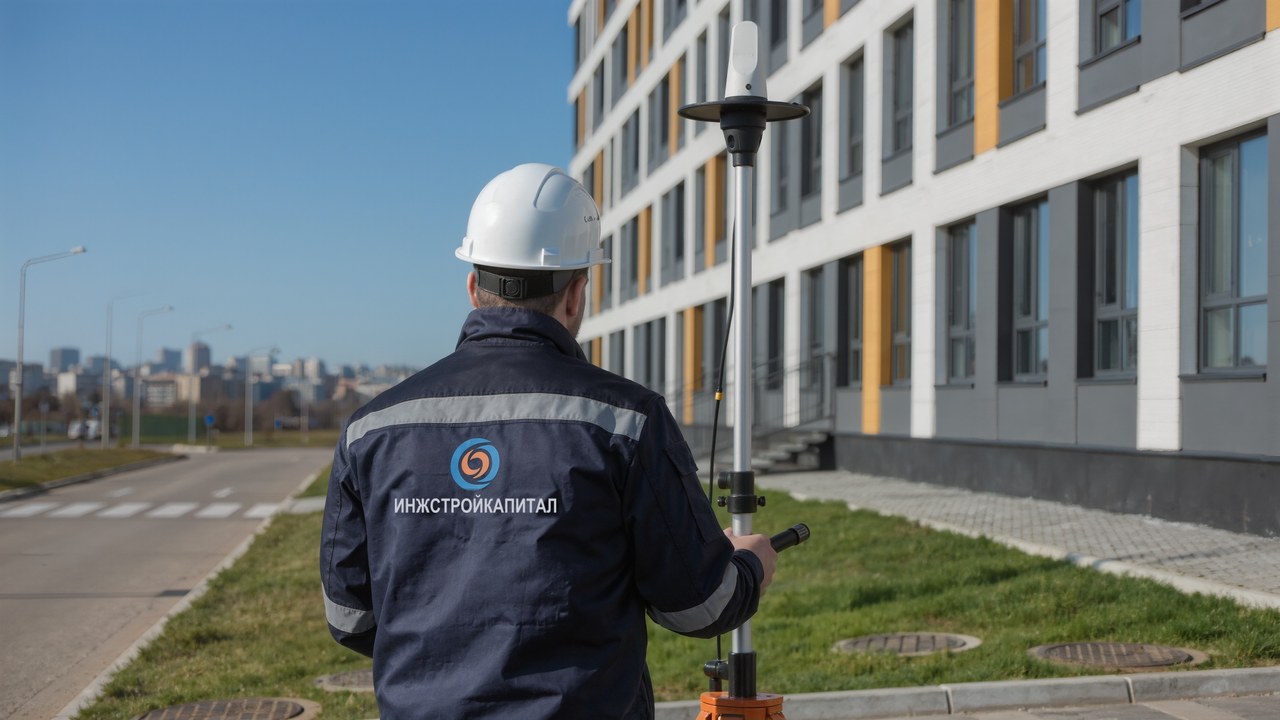 Съёмка GNSS-приёмником на вехе при топографической съёмке