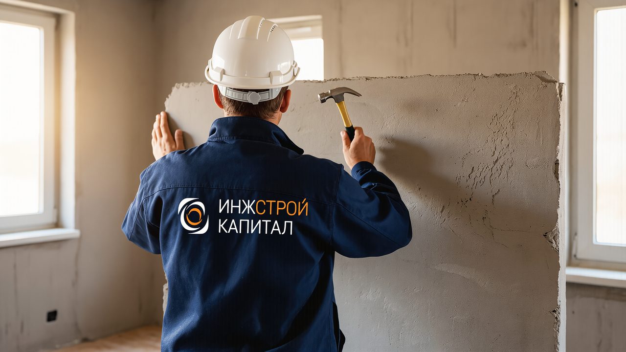 Простукивание перегородки молотком при обследовании