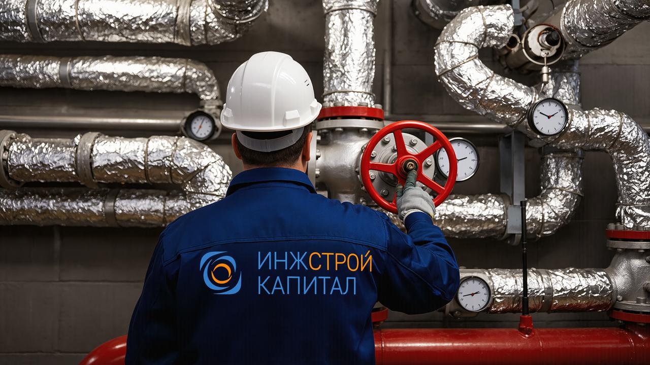 Тепловой узел с манометрами и запорной арматурой